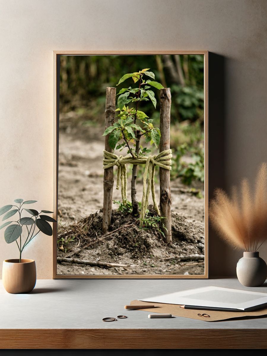Young Sapling in Forest Photography Poster. — room view 2