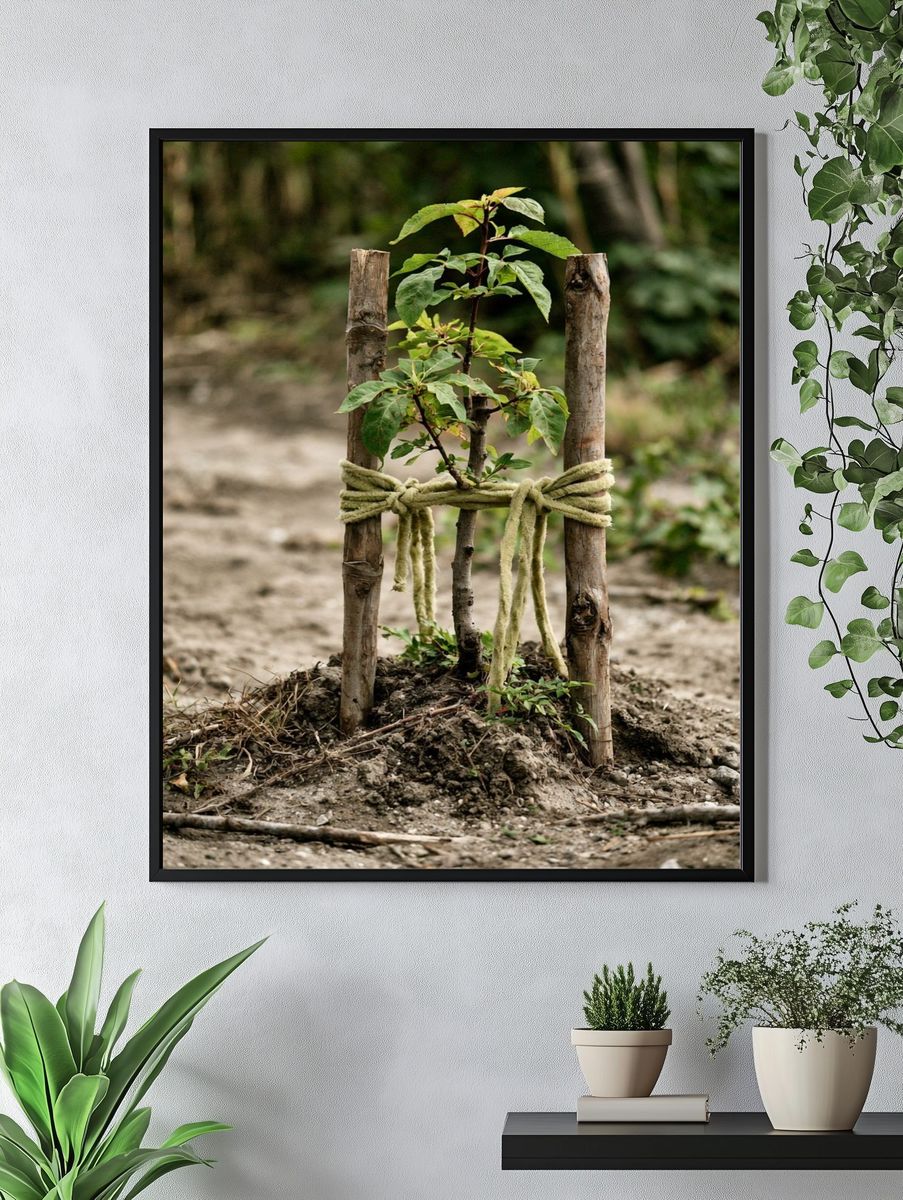 Young Sapling in Forest Photography Poster. — room view 4