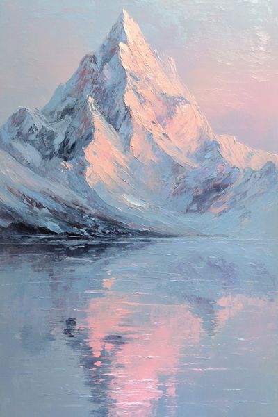 Pastel Mountain Reflection Poster.