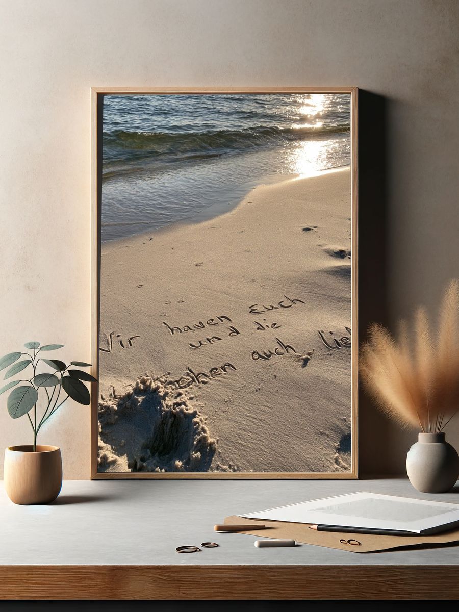 Beach Sand Quote Poster. — room view 2