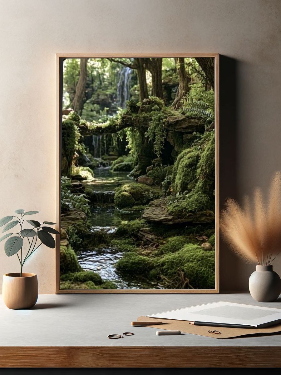 Mossy Forest Stream Poster. — room view 2