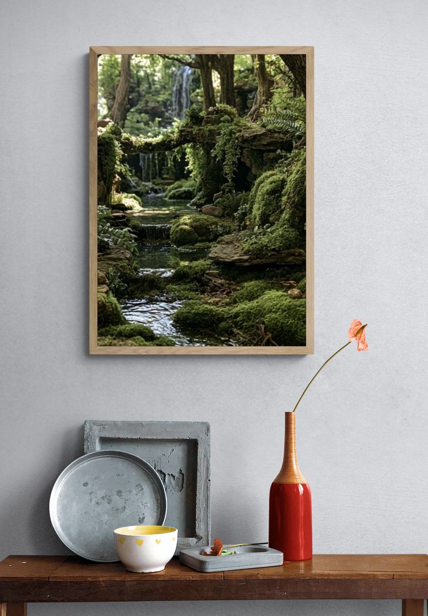 Mossy Forest Stream Poster. — room view 3