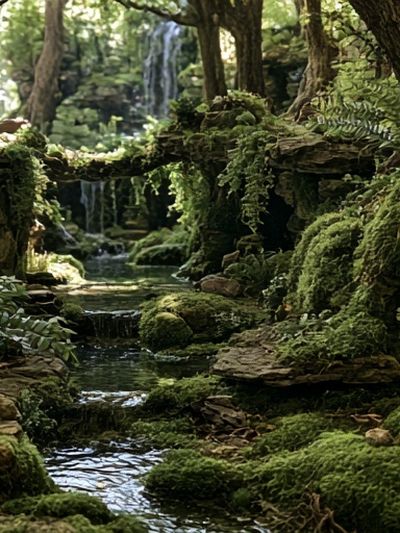 Mossy Forest Stream Poster.