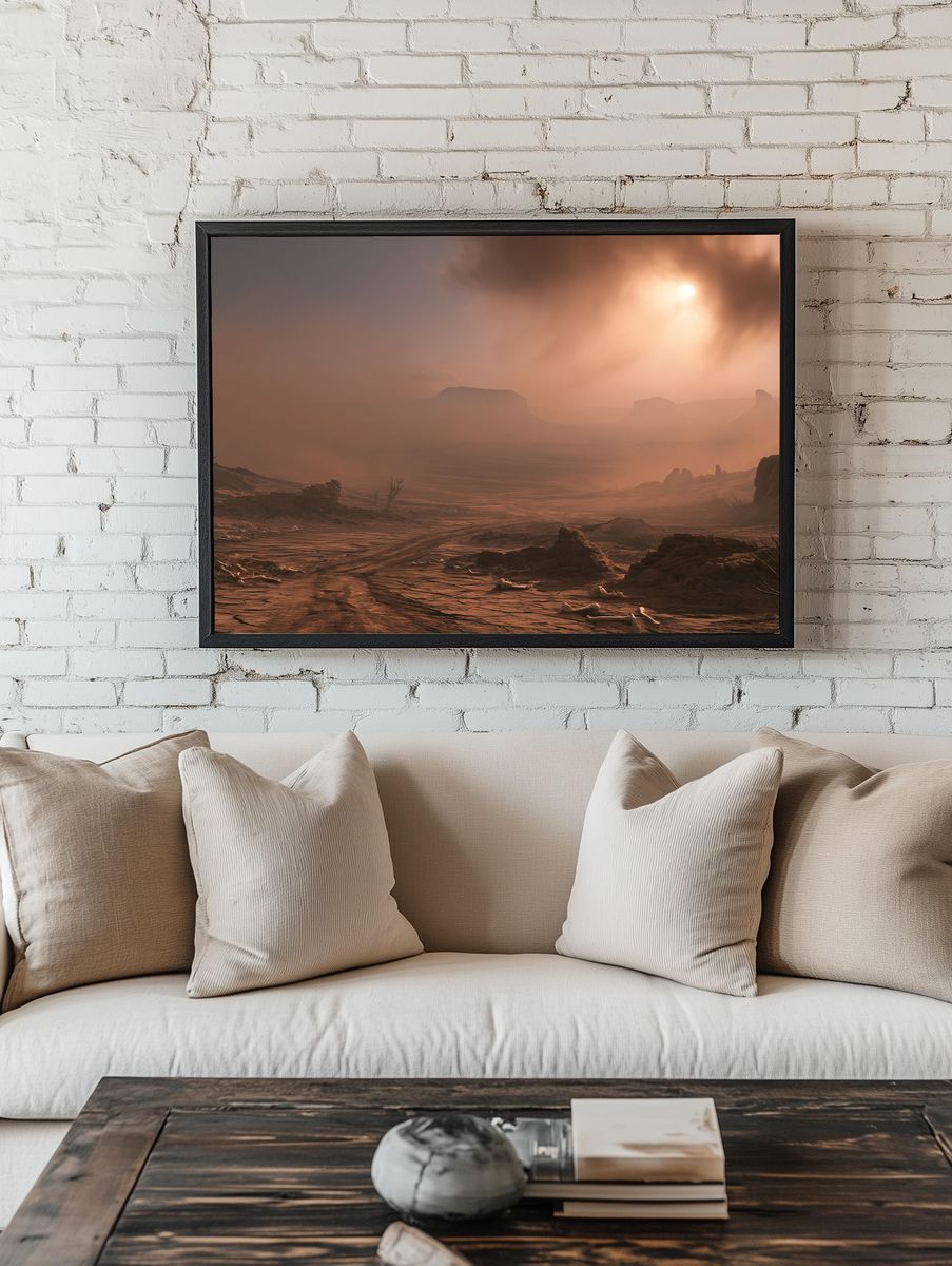 Desert Sunbeam Landscape Print. — room view 1