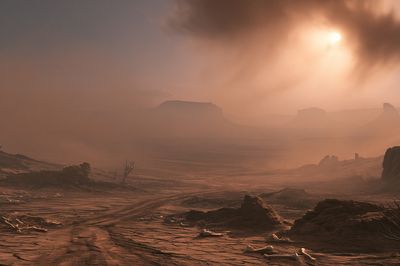 Desert Sunbeam Landscape Print. poster