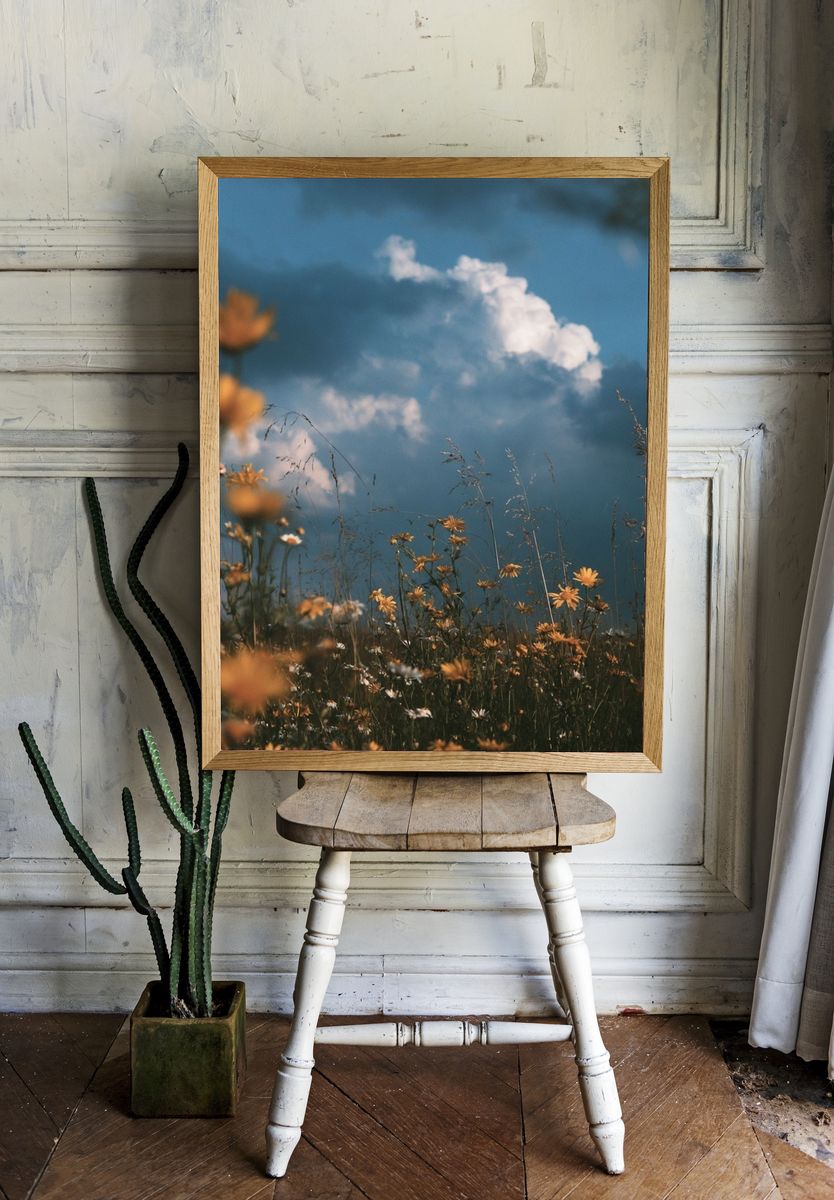 Wildflower Meadow Sky Print. room preview