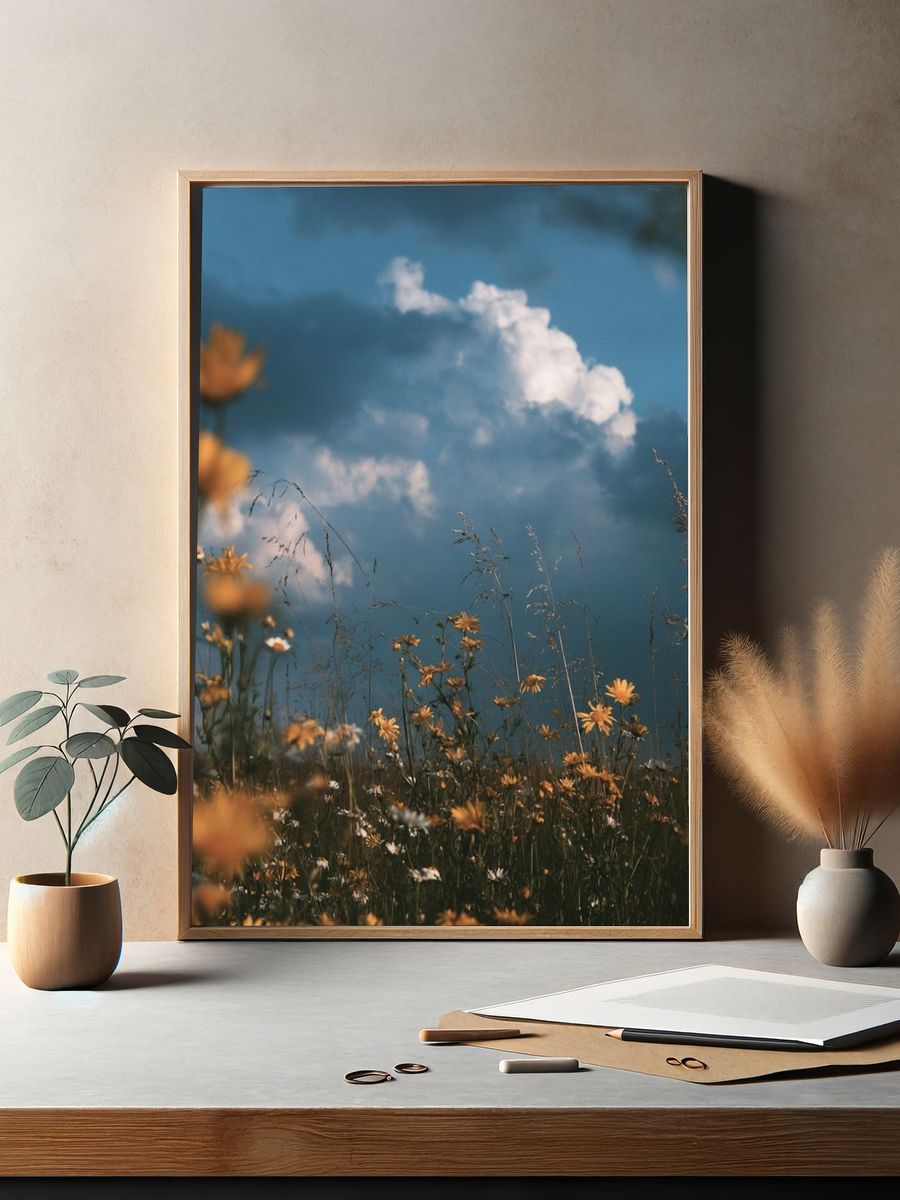 Wildflower Meadow Sky Print. — room view 2