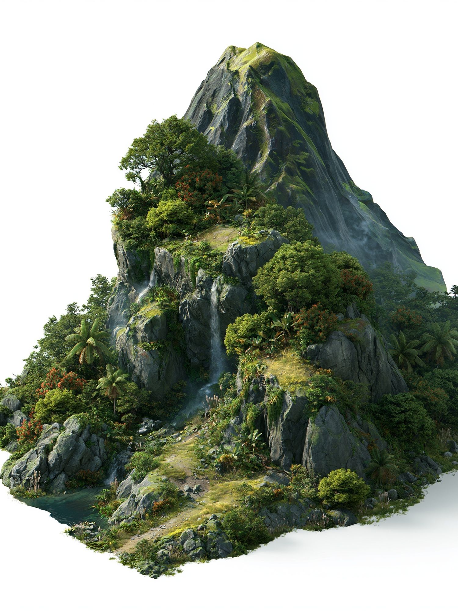 Lush Mountain Island Print. poster detail