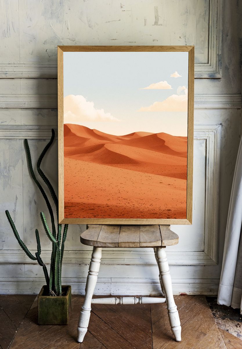 Desert Dunes Landscape Print. — room view 1