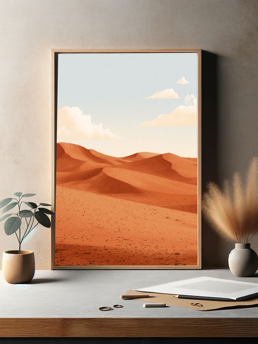 Desert Dunes Landscape Print. — room view 2