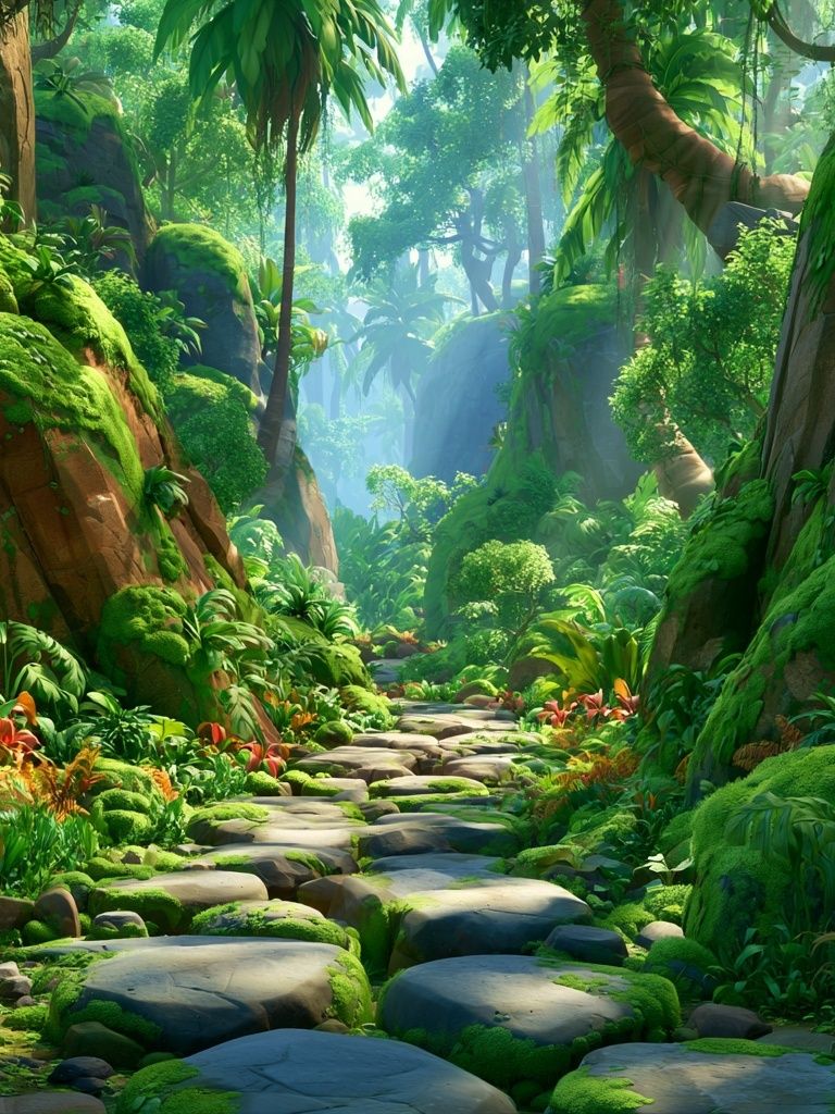 Lush Jungle Path Poster. poster detail