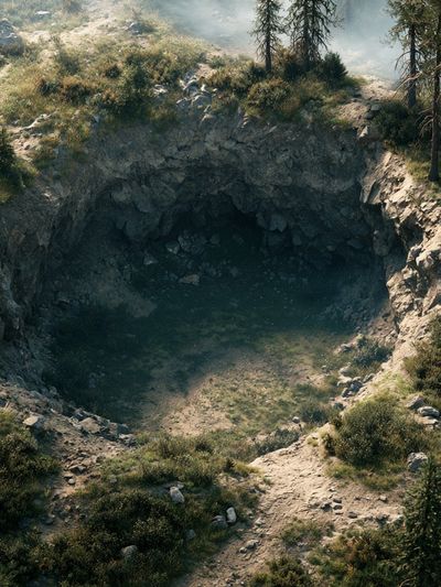 Forest Sinkhole Landscape Print. poster