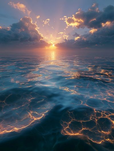 Sunset Ocean Glow Print.