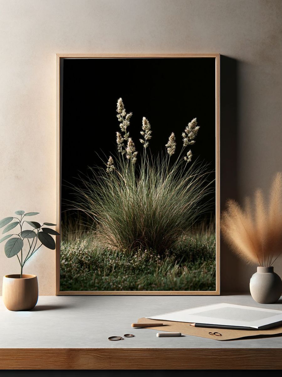 Wild Grass at Night Poster. — room view 2