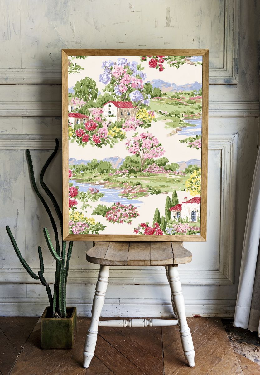 Mediterranean Garden Landscape Print. — room view 1
