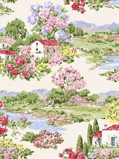 Mediterranean Garden Landscape Print. poster print