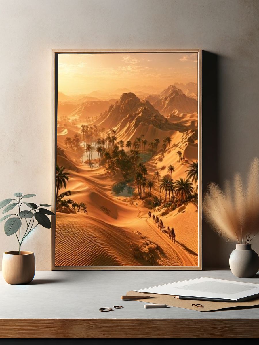 Desert Oasis Landscape Print. — room view 2