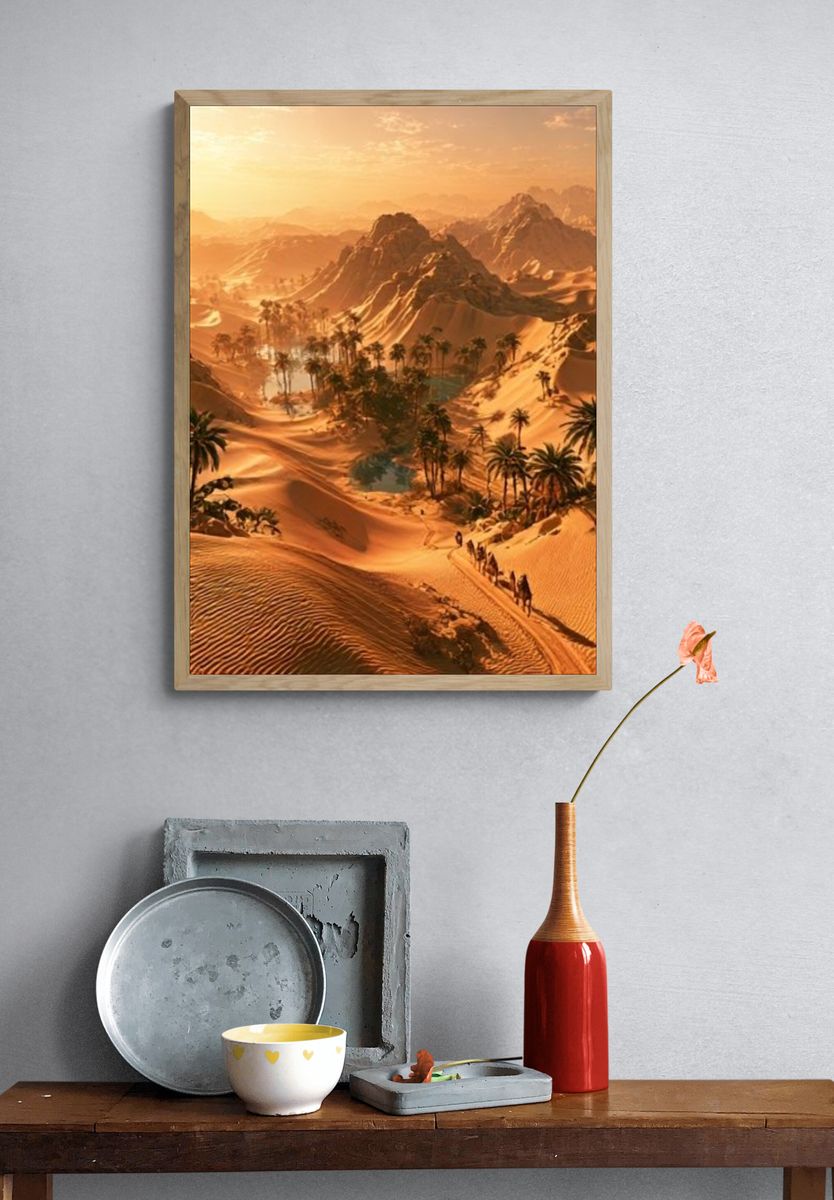 Desert Oasis Landscape Print. — room view 3