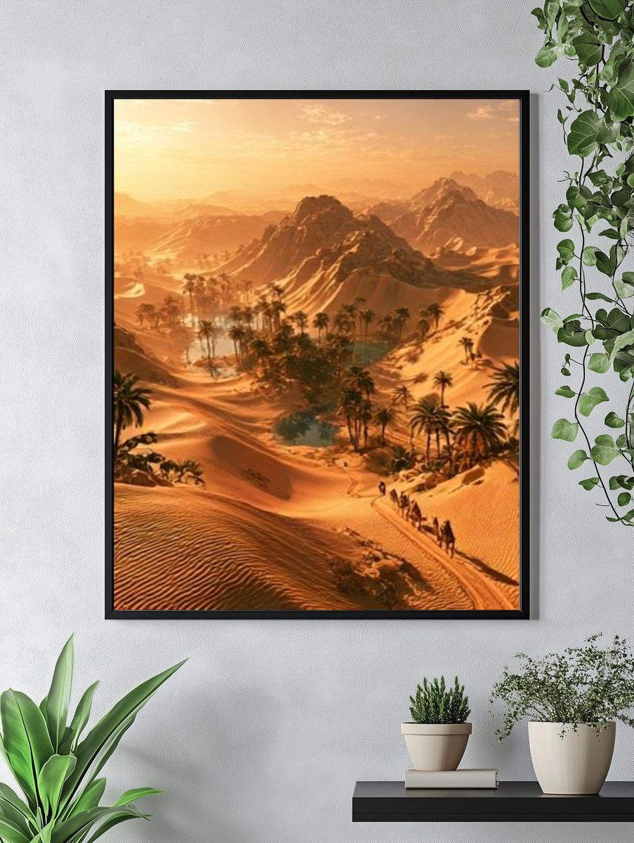 Desert Oasis Landscape Print. — room view 4