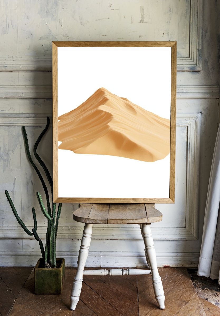 Golden Sand Dune Minimalist Print. — room view 1