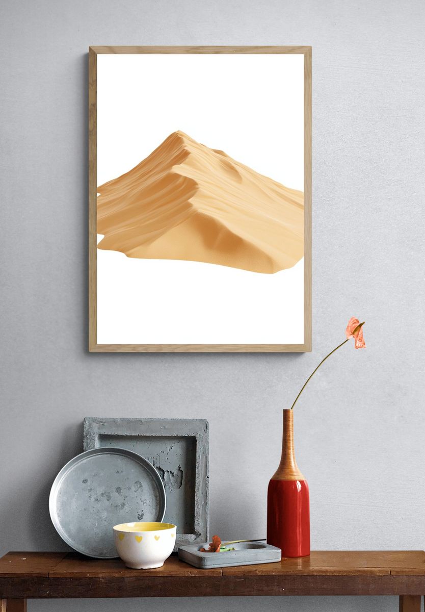 Golden Sand Dune Minimalist Print. — room view 3