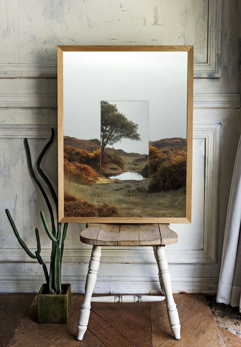 Misty Moorland Tree Poster. — room view 1
