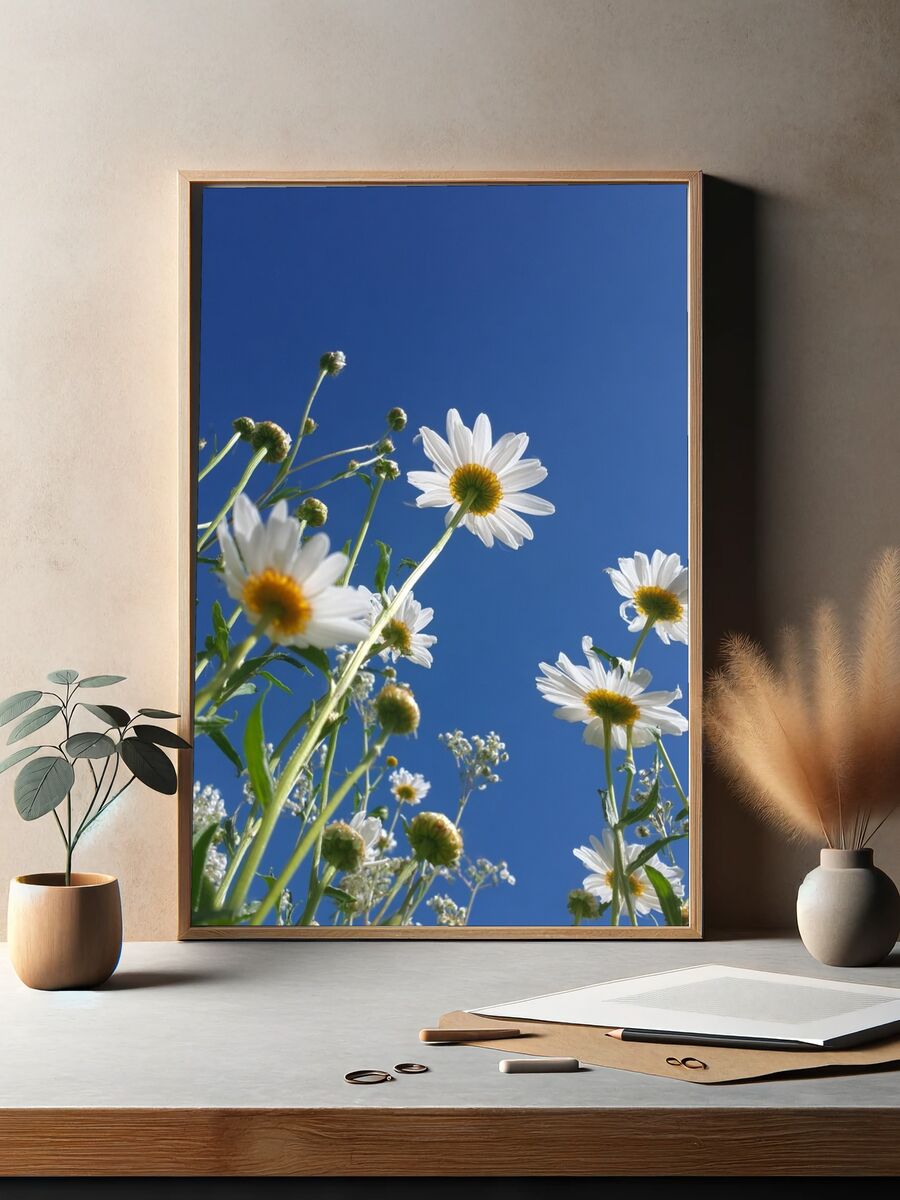 Daisy Field — Nature Photography Poster. — room view 2