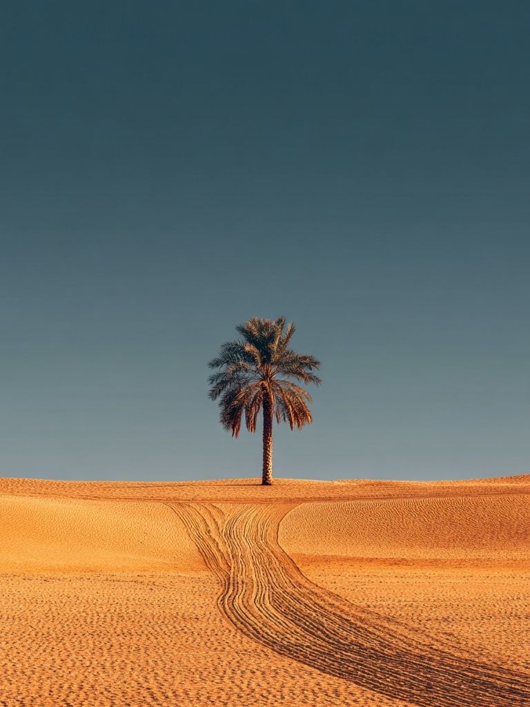 Solitary Palm Desert Print. poster detail
