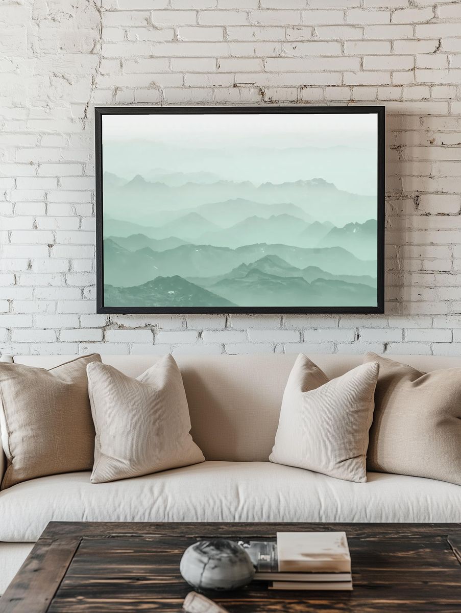 Green mountains background, misty landscape. — room view 1