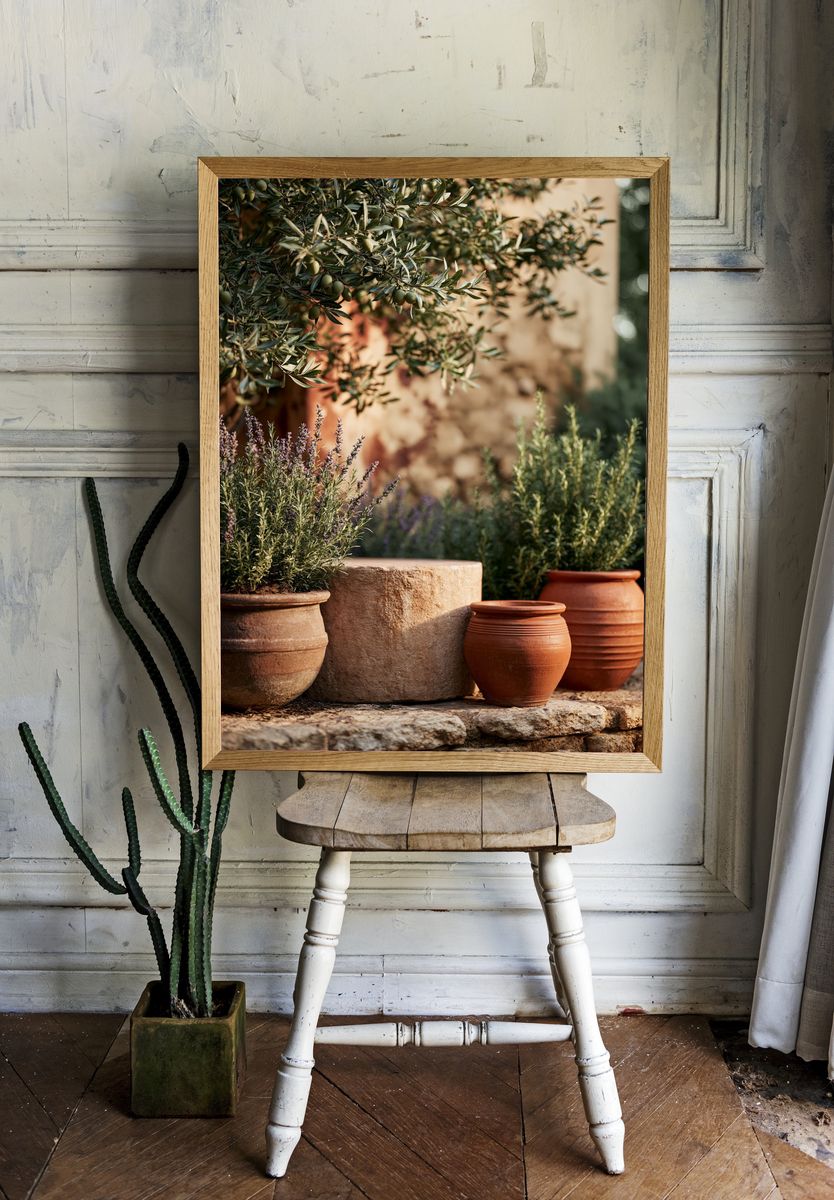 Mediterranean Olive Garden Print. room preview