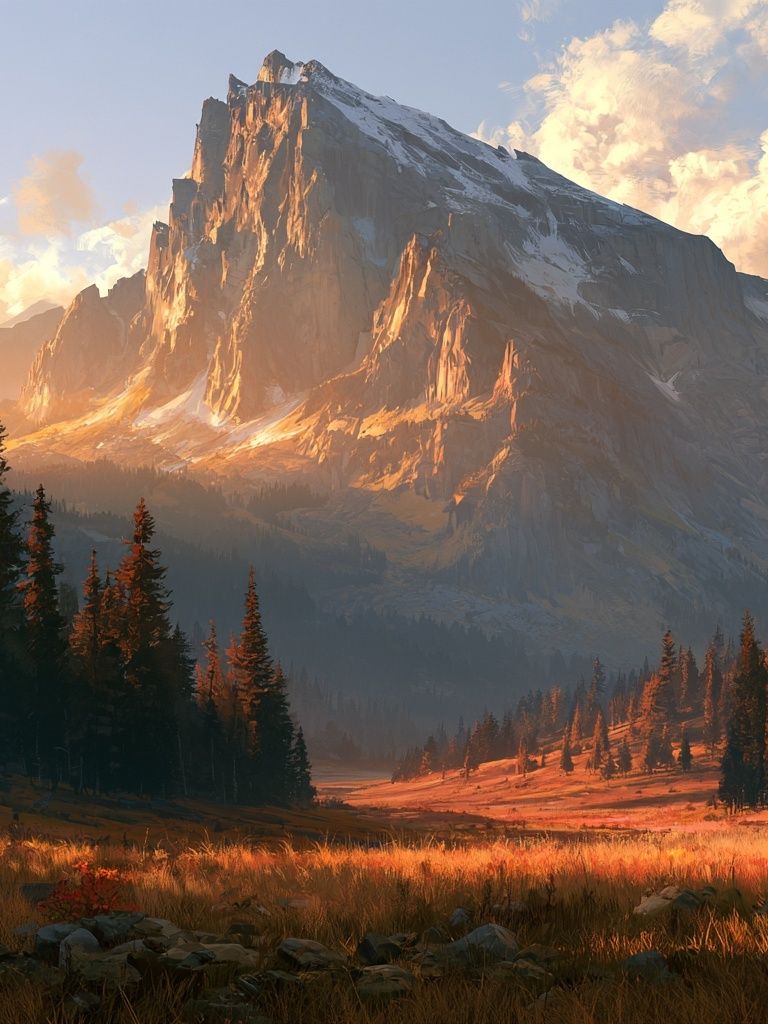 Sunlit Alpine Valley Print. poster detail