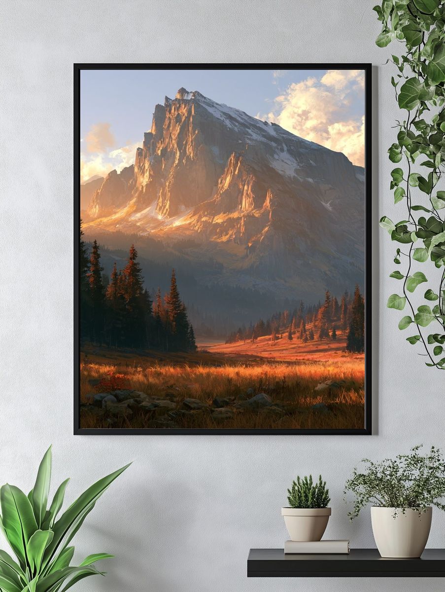 Sunlit Alpine Valley Print. — room view 4