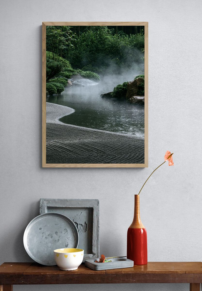 Misty Zen Garden Landscape Print. — room view 3