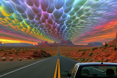 Surreal Desert Roadscape Poster.