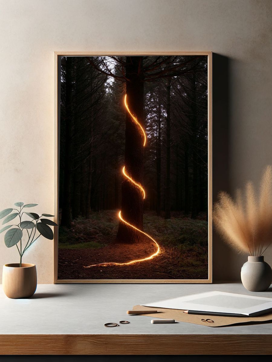 Glowing Forest Spiral Poster. — room view 2