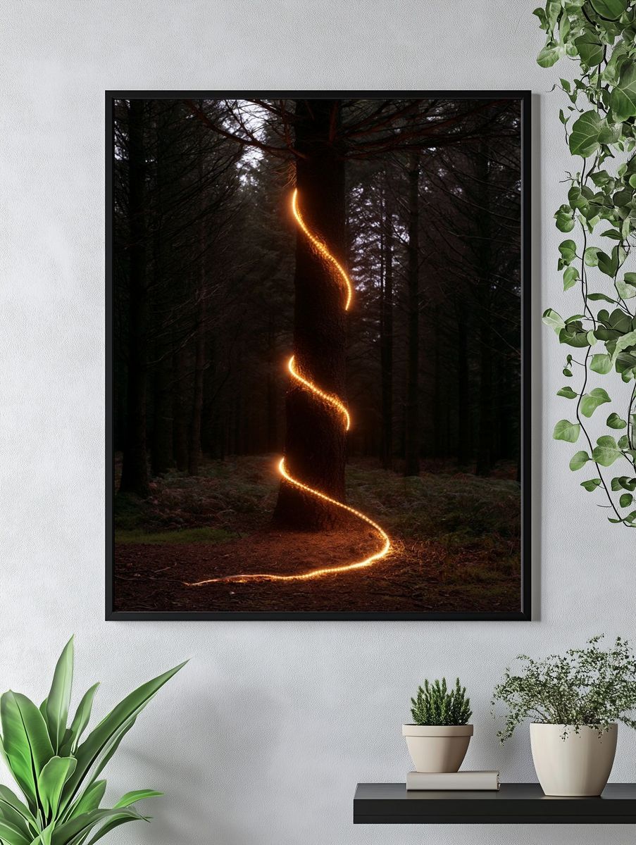 Glowing Forest Spiral Poster. — room view 4