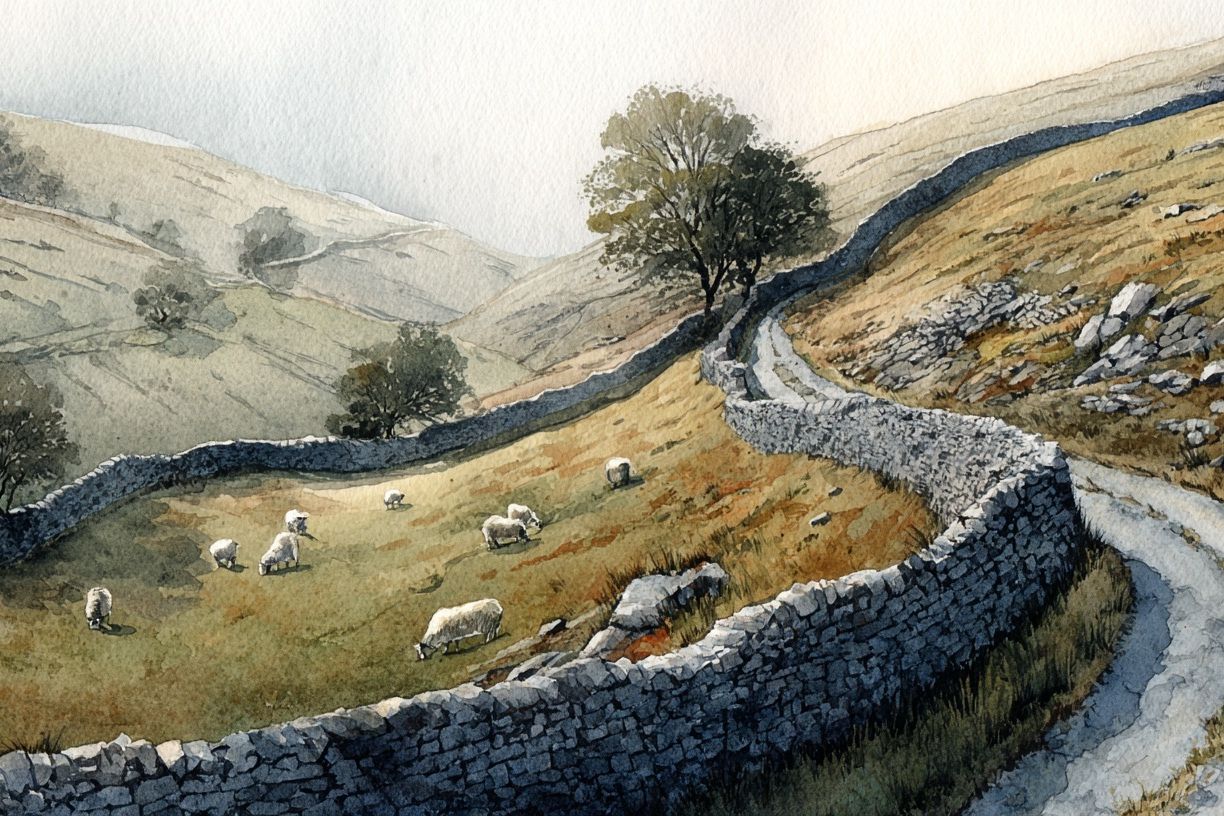 Sheepfold Hills Watercolor Poster. poster detail