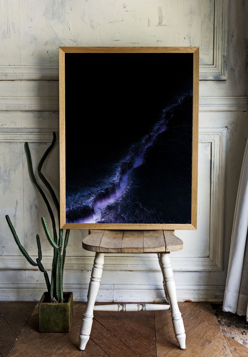 Neon Canyon Nightscape Poster. room preview
