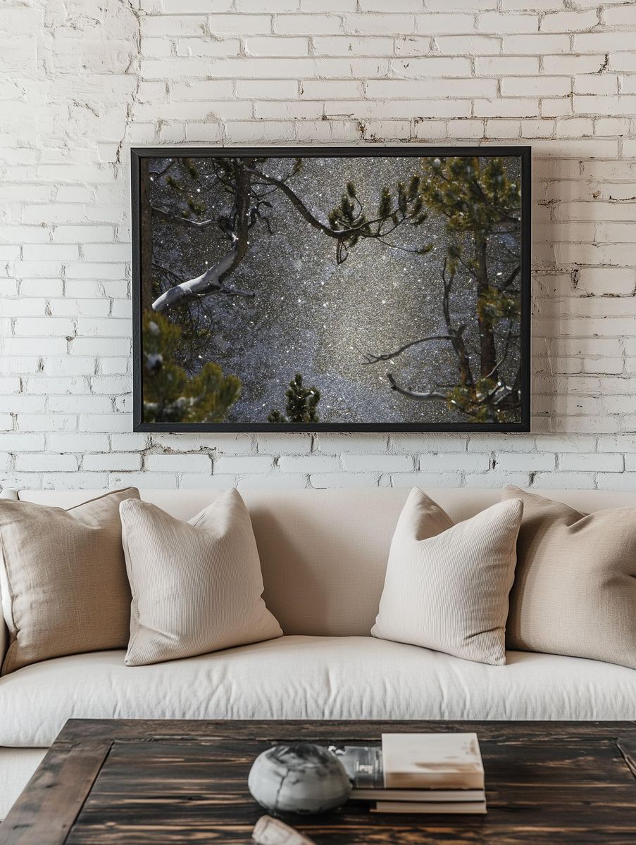 Snowy Forest Reflection Poster. — room view 1