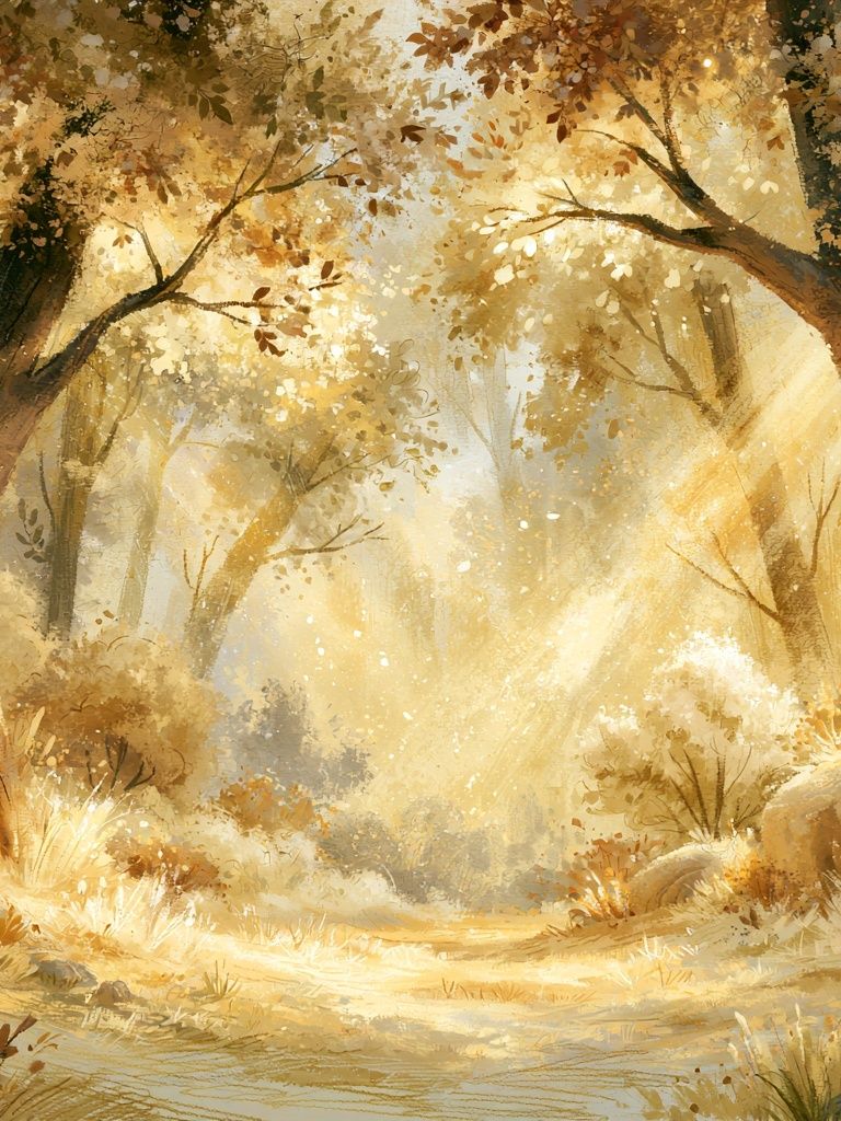Golden Forest Light Poster. poster detail