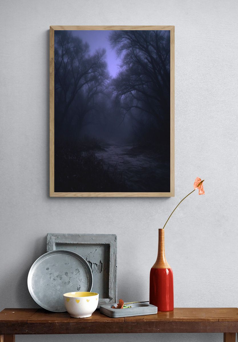 Misty Twilight Forest Poster. — room view 3