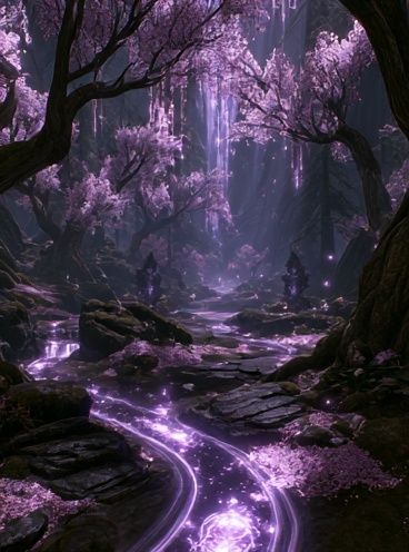 Enchanted Purple Forest Print. poster — nature art