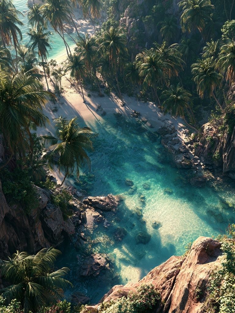 Tropical Lagoon Paradise Print. poster detail