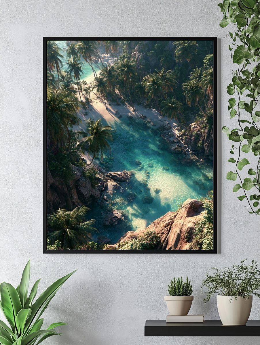 Tropical Lagoon Paradise Print. — room view 4