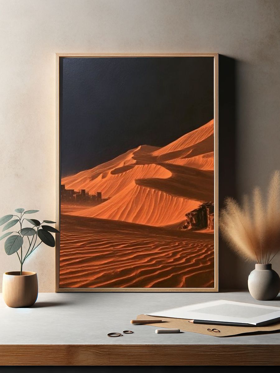 Desert Dunes Landscape Print. — room view 2