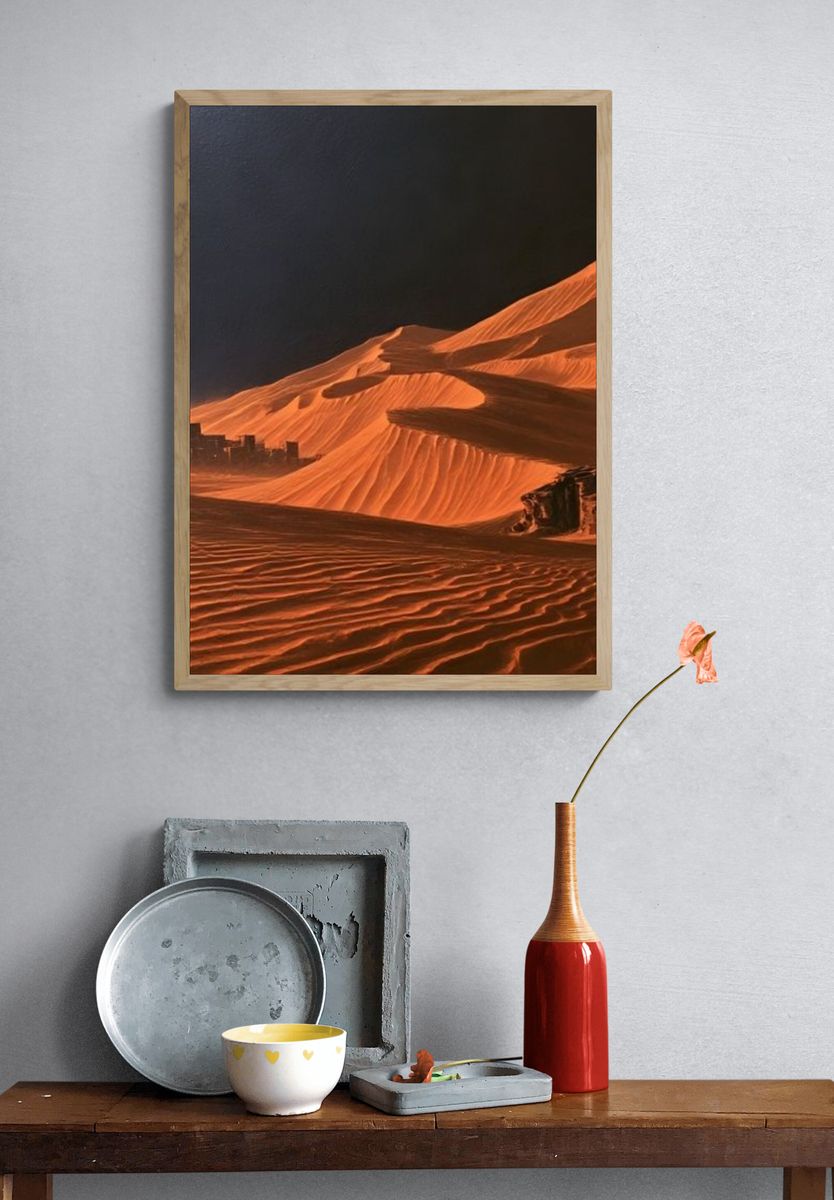 Desert Dunes Landscape Print. — room view 3
