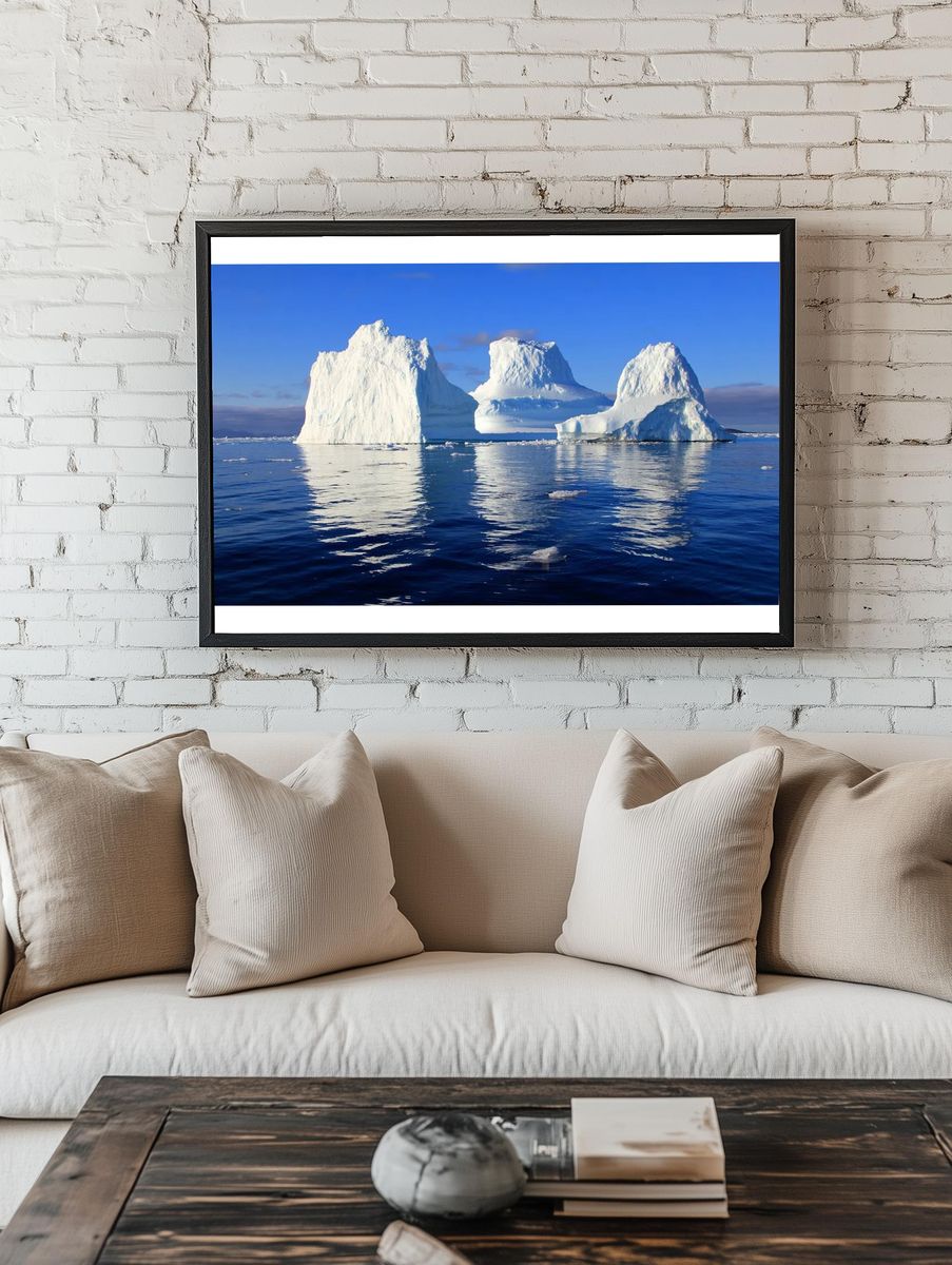 Majestic Icebergs — Nature Print. — room view 1