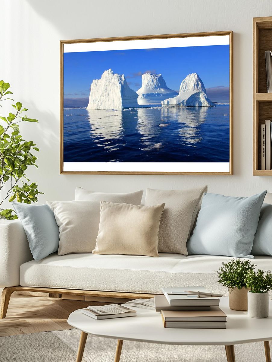 Majestic Icebergs — Nature Print. — room view 2
