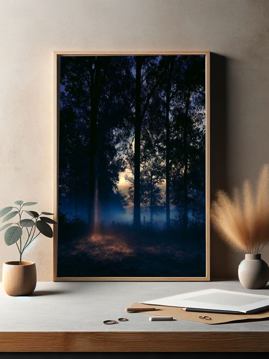 Misty Forest Dawn Poster. — room view 2