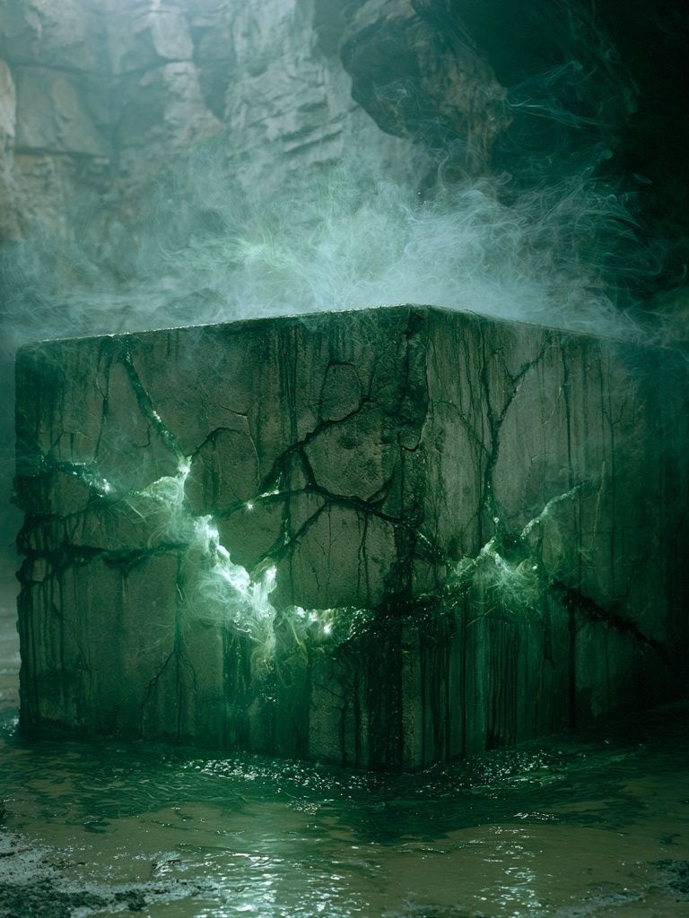Emerald Stone Cavern Print. poster — nature art